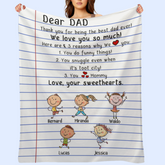 Cher papa, nous t'aimons tellement - Couverture personnalisée - Cadeau d'anniversaire pour la fête des pères pour papa, papa, beau-père - Cadeau d'enfants, épouse